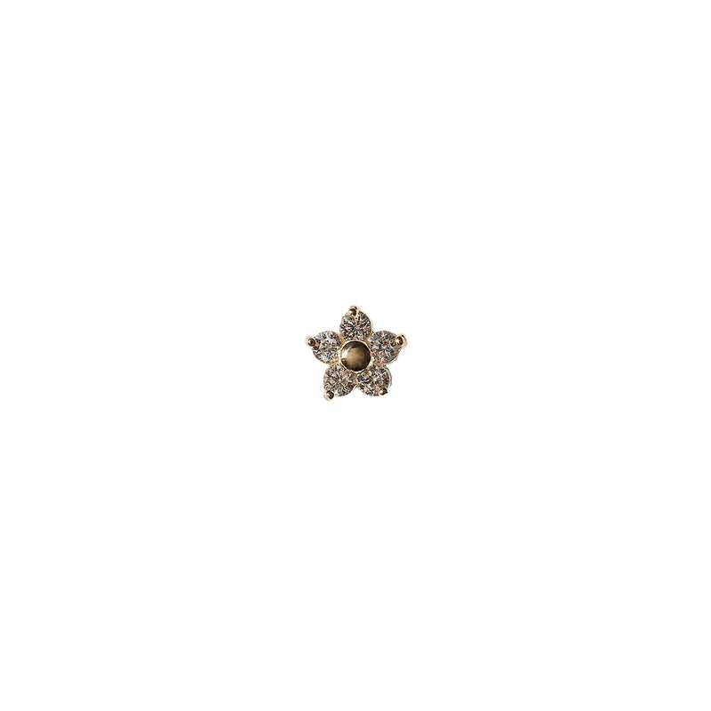 Five Leaf Flower Diamond Piercing