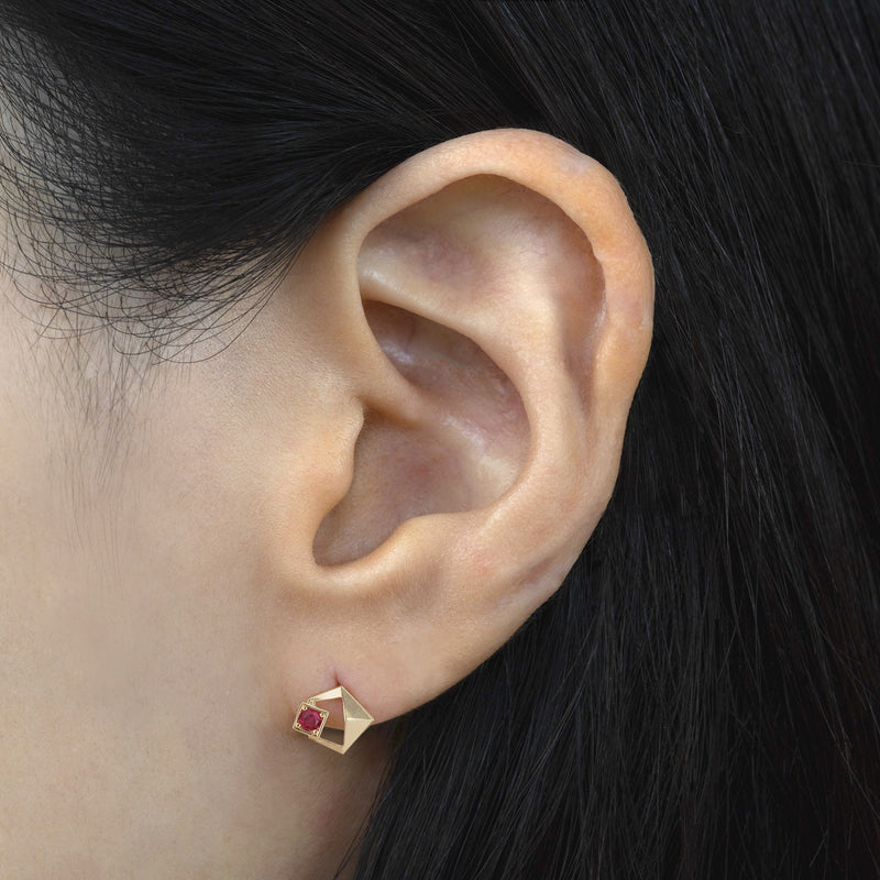 Asymmetrical Ruby Pentagon Piercing