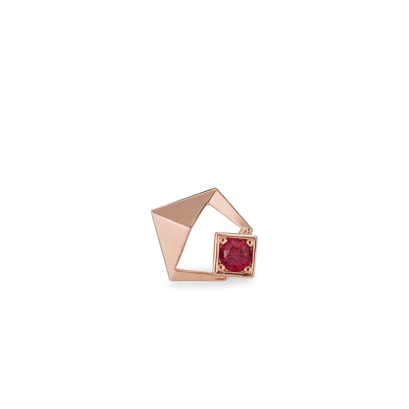 Asymmetrical Ruby Pentagon Piercing